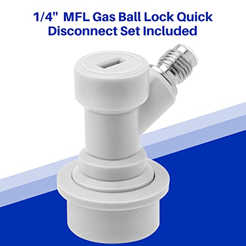 TMCRAFT Régulateur de chargeur de fût, 0 à 60 psi, mini fût à bière pressurisé avec filetage de 9,5 mm et verrouillage à boule à gaz, kit de déconnexion rapide pour fût de brassage maison – vue 4
