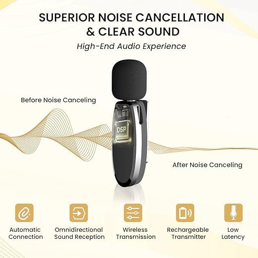 Image of Dual Wireless Lavalier Microphone for Mobile | Plug & Play Collar Mic for YouTube, Vlogging, Reels, Interviews, Live Streaming & Online Classes | Clear Audio | 20m Range