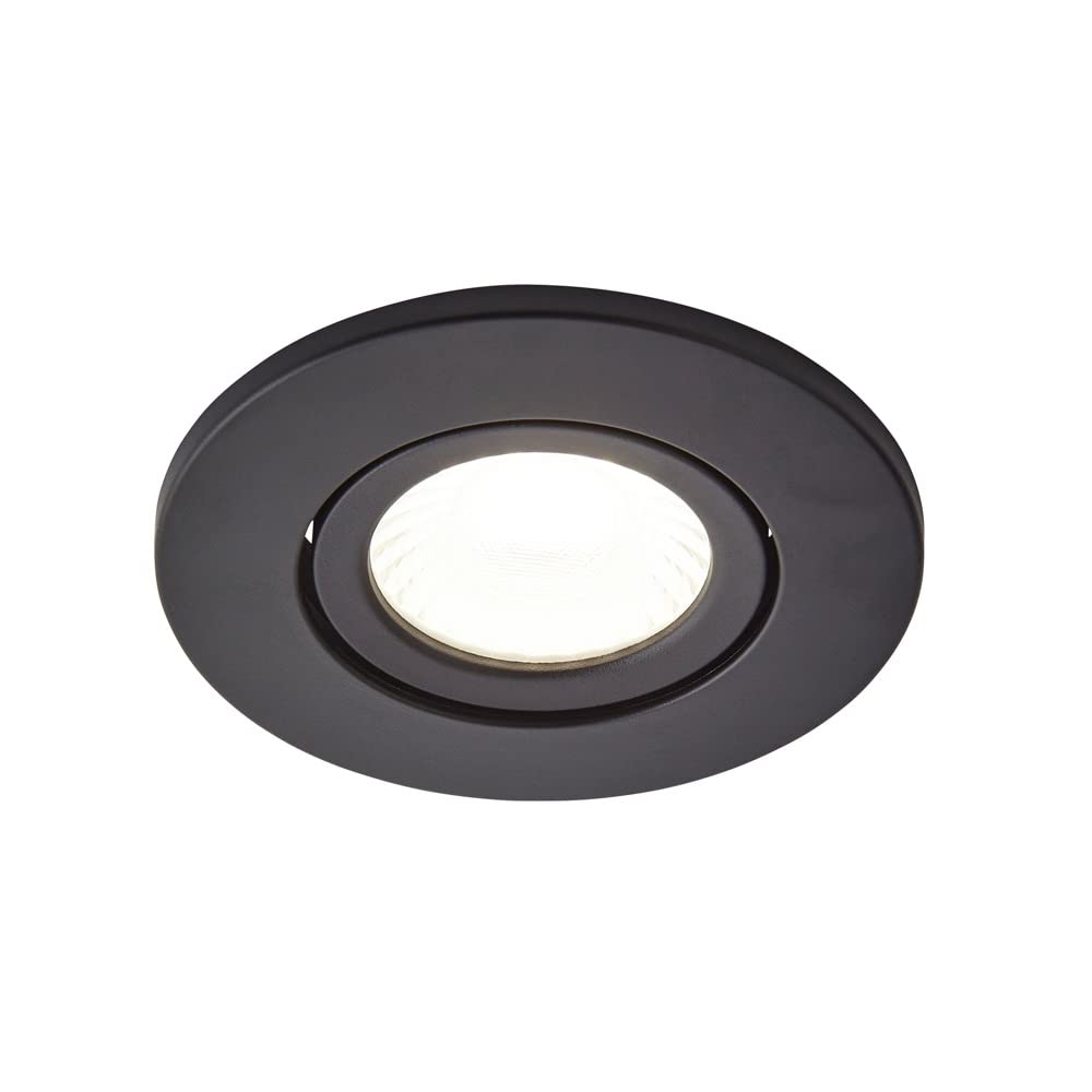 LITECRAFT Recessed Downlight Fire Rated Tiltable 5 Watt LED Spotlight - Satin Black