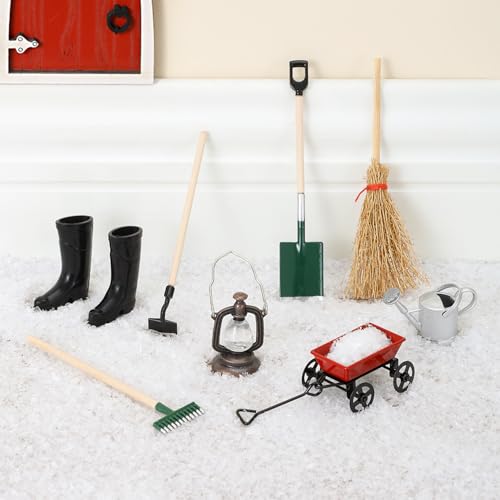 Festicy Wichtel Gartenglück Set 9-teilig I Schubkarre, Spaten, Hacke,...