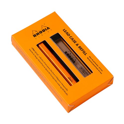 ロディア シャープペン スクリプト リードケース 替芯 レフィルセット 0.5mm アルミニウムボディ・アルマイト加工 オレンジ RHODIA cf9357のサムネイル