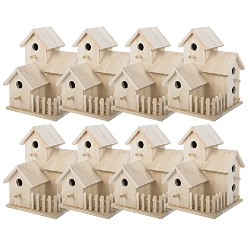 8-Triple-Wooden-Birdhouse-by-Make-Market-Unfinished-Birdhouse-Made-of-100-Wood-Bulk-8-Pack 8 Triple Wooden Birdhouse by Make Market Unfinished Birdhouse Made of 100 Wood Bulk 8 Pack