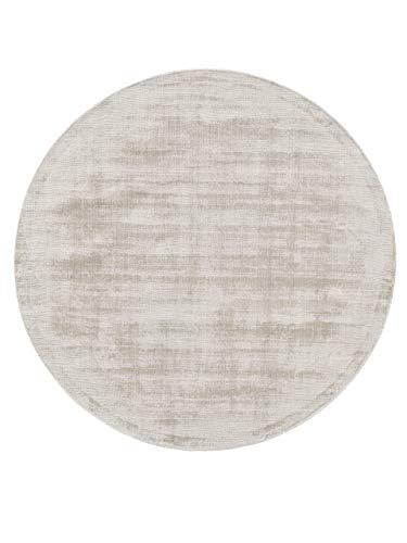Preisvergleich Produktbild benuta ESSENTIALS Teppich, Rayon, Hellgrau, ø 120 cm rund