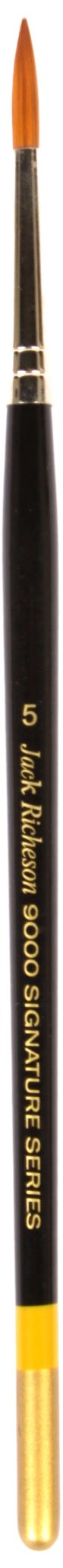 Jack Richeson 9000 Series Synthetic Short Handle Watercolor Round Brush, Size 5