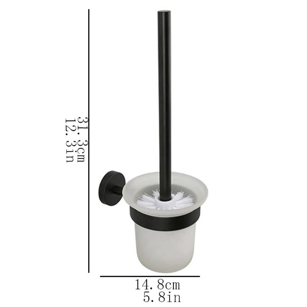 Escobillero y Portaescobillas Escobilla de Inodoro plástico Pared con Soporte Acero Inoxidable for baño Limpieza Profunda(Gold)