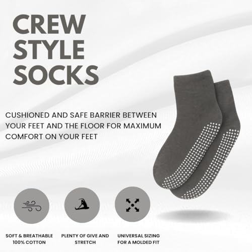 2 Pairs Non Slip - Anti Skid Grip Socks for Yoga, Barre, Pilates, Ballet, Workout, Hospital for Women and Men2