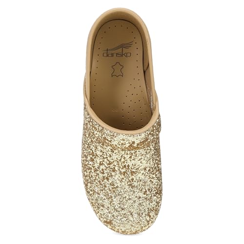 Image of Dansko Professional Glitter Slip-On Clogs for Women - Rocker Sole and Arch Support for Comfort - Shiny and Stylish Glitter Uppers