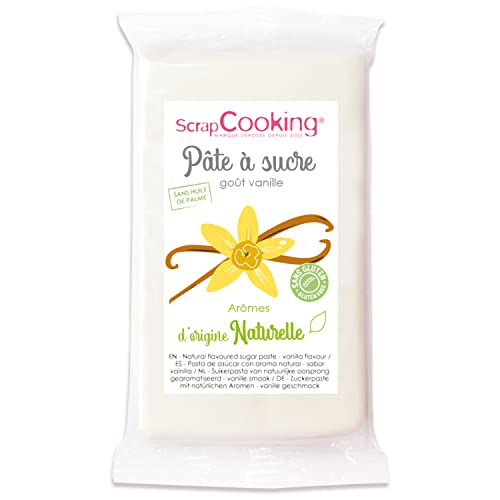 ScrapCooking - Pâte à Sucre Blanche Goût Vanille 250g - Arôme d’Origine Naturelle - Sans Huile de Palme - Pour Gâteaux, Pâtisseries - Coloris Blanc - 7280