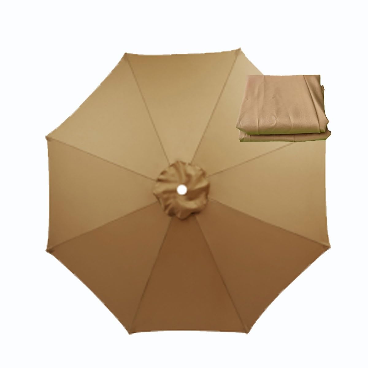 Sun Umbrella Replacement Cloth 6 Arms/8 Arms Replacement Parasol Canopy Cover 2.0m 2.30m 2.50m 2.70m 3.0m Outdoor Patio Garden Umbrella Canopy (Color : Brown, Size : 2.30m/7.5FT-8Ribs)