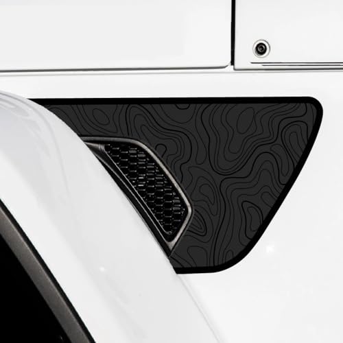 TDHLW Calcomanías Laterales de Guardabarros Mapa Topográfico de Vinilo para Jeep Wrangler JL JLU 2018-2025 y Gladiator JT 2020-2025,Negro