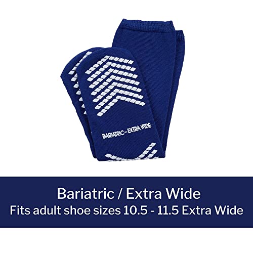 McKesson Unisex Non-skid Slipper Socks Adult Sz. 10.5 to 11.5XWide Blue3