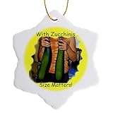 3dRose Zucchini Size Matters 3 inch Snowflake Porcelain Ornament