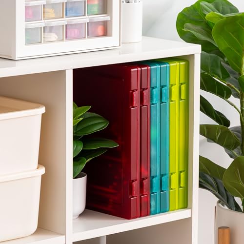 Image of IRIS USA 6-Pack A4 File Box Paper Cases |Made in USA| Fits 8.5 inch x 11 inch Letter Paper, Portable & Stackable - Multi-Color