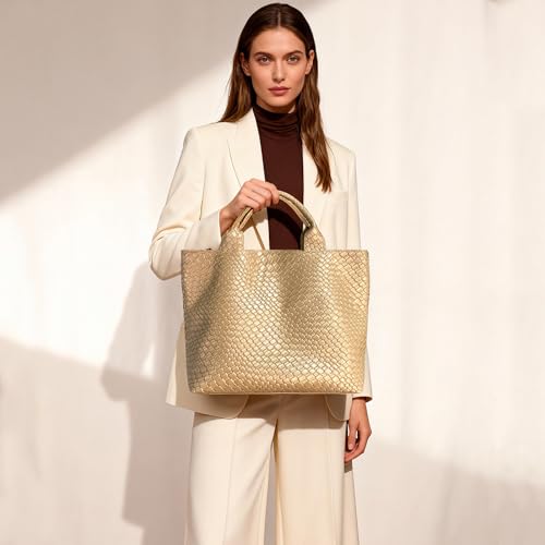 Bolso tote grande impermeable con bolsillo con cierre miniatura 3