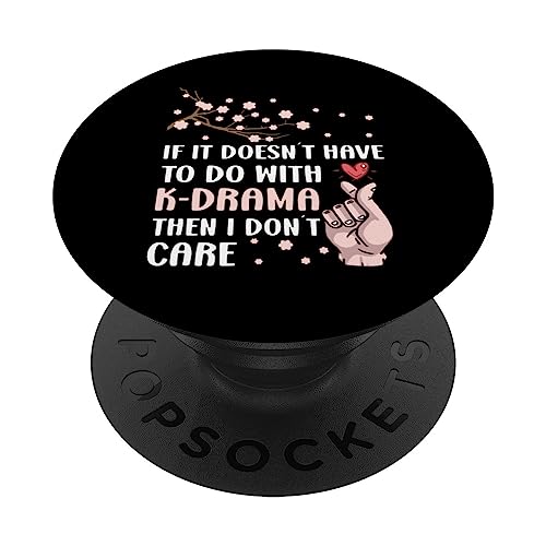 K-Pop K-Drama Telenovela Series Korean Culture Kdrama PopSockets Swappable PopGrip, Black