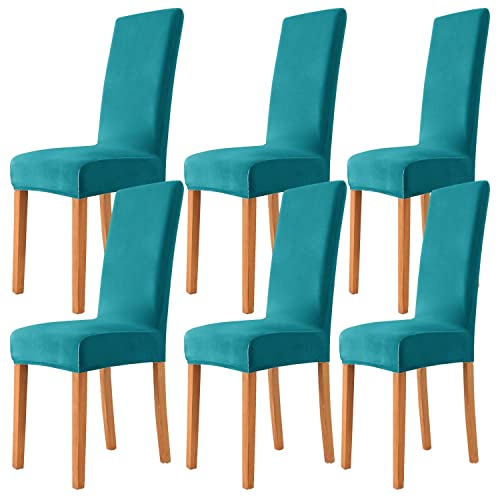Morwealth 4pcs Housses de Chaise en Velours Doux Extensibles Chaise de Salle à Manger Housses de siège élastiques lavables - pour Restaurant, Salon,...