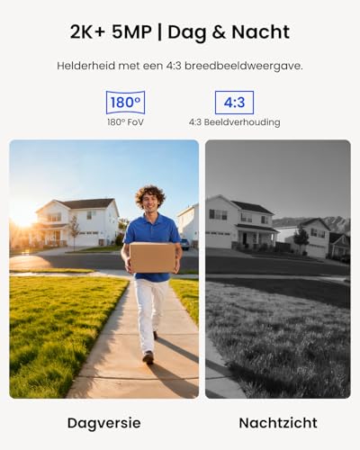 Reolink 2K+ Video deurbel PoE Camera met Chime, 3:4 Hoofd-aan-teen weergave, 2-Weg Audio, Persoon/Pakket Detectie, Waterdicht, Smart Alerts, Ondersteunt Reolink NVR (bedraad, 2024 nieuwe release) - Afbeelding 3
