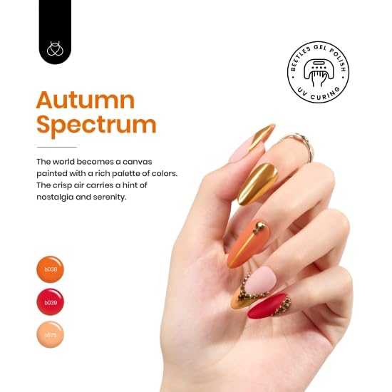 Miniatura 4 de beetles Gel Polish Juego de 23 esmaltes de uñas de gel, 20 colores, naranja, marrón, rojo, azul real, verde, UV, esmalte de uñas de gel y 3 piezas,