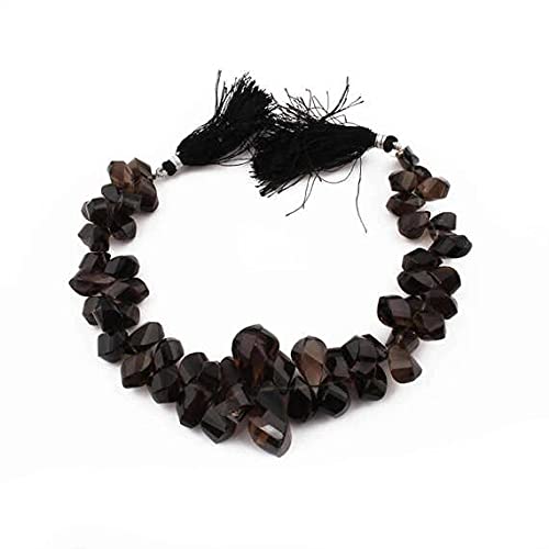 Smoky Quartz Faceted Twisted Beads AAA briolettes quartz fumé fil 9.5 pouces SB1858