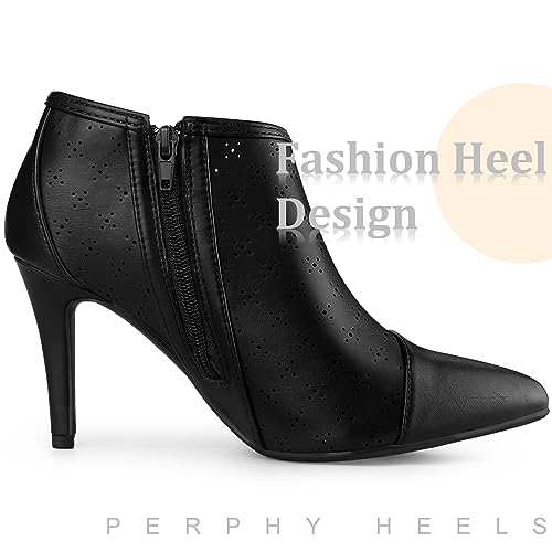 Perphy Cut out Perforated Boots Pointed Toe Stiletto Heels Costumes Ankle Booties for Women4