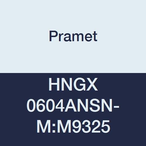 HNGX 0604ANSN-M:M9325 Carbide Steel (P10-P30) Insert for Econ HN Milling Cutter, HNGX 06 Style, CVD, 120 Degree Hexagon, Black (Pack of 10)