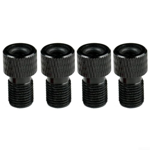 Juego de 4 adaptadores para bicicletas que se convierten de válvulas francesas a estándar (negro)