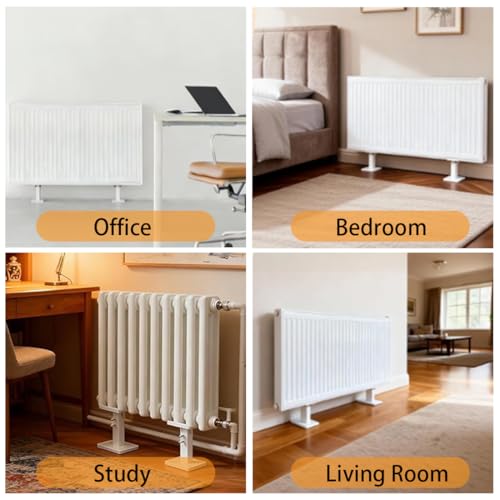 Fixation radiateur mur fragile avec support au sol en acier réglable