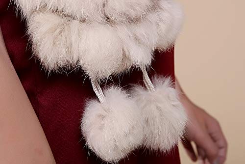 Women Soft Comfortable Fur Scarves Rabbit Fur Neck Warmer Scarf for Winter4