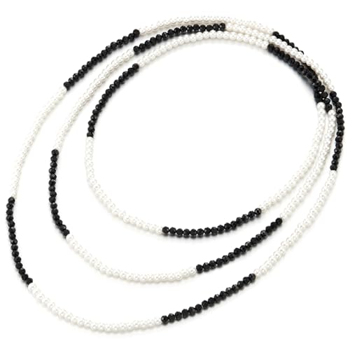 Collier noir et blanc à perles pour habiller vos robes de soirée
