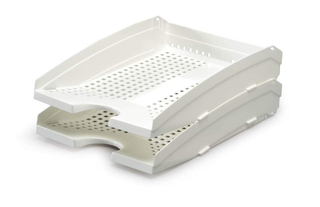 Durable 1701626010 Letter Trays (Trend, for Format DIN A4 to C4, stackable) 6-Piece, White