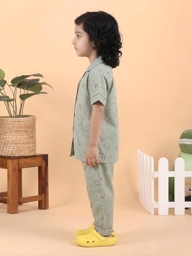 Image of POLKA TOTS 100% Pure Cotton Half Sleeve Night Suit for Kids, Girls & Boys | Cotton Pyjama Set | Unisex Night Dress for Children | Night Suit for Girls |Sleepwear for Kids | Winter Night Dress for Boys