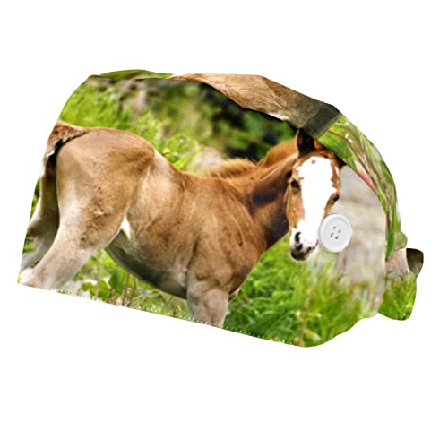 Casquette de travail ajustable avec bandeau poney cheval brun