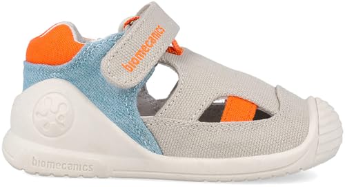 SANDALIA LONA URBAN BEIGE CLARO Y NARANJA