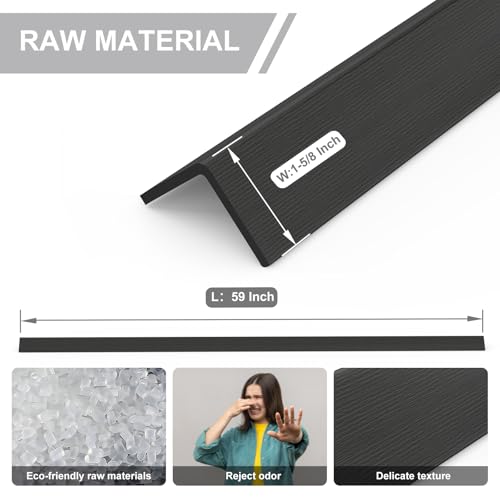 Image of Corner Guards for Walls,Black Wall Corner Protector with Adhesive Backing Glue for Prevent Scratch,59 in(L) X 1-5 /8 in(W) Wall Corner Guard for Stair Corner,Edge Protector.4PCS