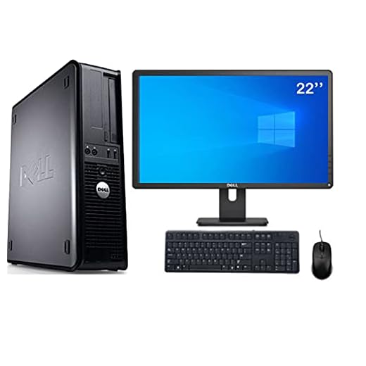 Station Bundle complète moniteur 22" + PC fixe / 8 Go RAM / Windows 10 / DVD RW/Intel Dual Core / Kit clavier et souris (reconditionné certifié)