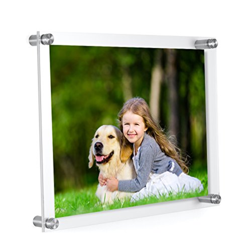 MeetU Acrylic 8.5 x 11 Frame -Inner 8x10 Picture Frame -Wall Mount Photo Frame Use As Family Picture Frame, Baby Photo Frame, Document Frame, Art Frames -Create Supper Clear Floating Look by Meetu - Used condition - US$7.96