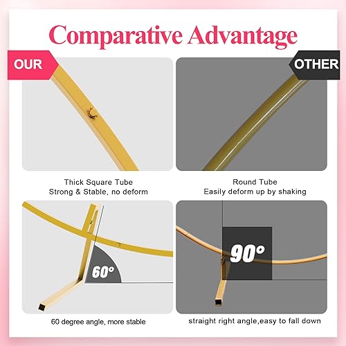 Wokceer Round Backdrop Stand 7.2FT Circle Balloon Arch Frame Circle Backdrop Stand Gold Round Arch for Wedding Birthday Party Bridal Shower Anniversary Event Ceremony Decoration - Image 7