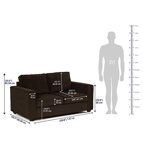 Image of Wakefit Sofa Set | 3 Year Warranty | Sofa 2 Seater, 2 Seater Sofa for Living Room, Wooden Sofa Set, Couch Sofa for Living Room, Sofa for Living Room - Napper(Malphino : Dark Earth)