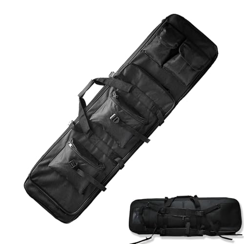BTtime サバゲーのライフルケース ダブル ガンケース ライフル キャリア エアガンケース 2WAY 薄型 大容量 ショート＆ロング対応