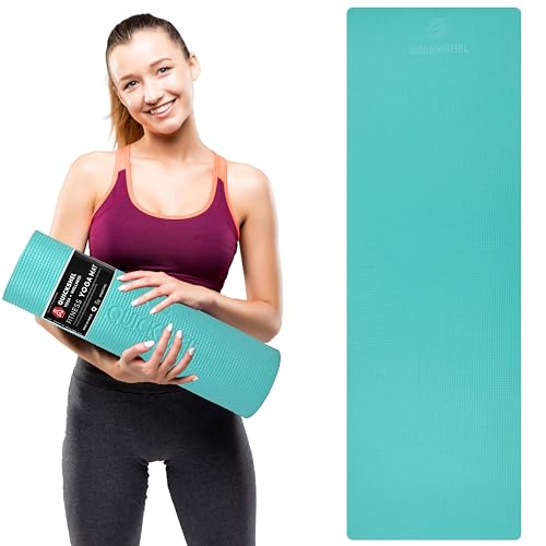 QUICK SHEL Yoga Mat - 4mm Thick, Anti-Skid, Water/Dirt Proof, Lightweight Exercise Mat for Men, Women & Kids | Textured Surface | Color - Green | Material - EVA | 2x6ft Size (Sea Green)