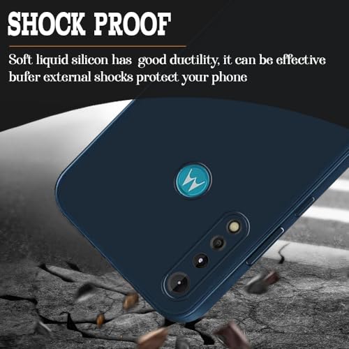 Image of Back Cover for Motorola Moto G8 Power Lite 4G | Full Camera Protection | Premium Liquid Silicon Case | Flexible Bumper Case for Motorola Moto G8 Power Lite 4G (Dark Blue)