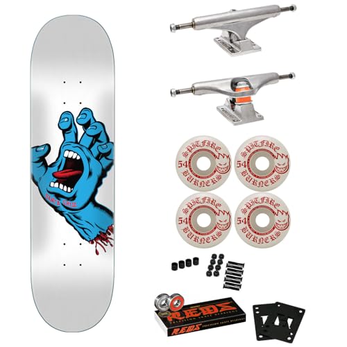 Santa Cruz Skateboard Complete Screaming Hand White 8.25