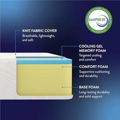 Image of Best Price Mattress 12 Inch Memory Foam Mattress, Medium Firm, Cooling Gel Infused, Certified Safe Foams & Fabric, Mattress in a Box, Twin
