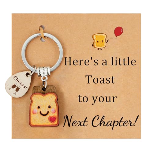PEALICIOUS Coworker Gifts for Women Toast Keychain, New Beginnings Gifts