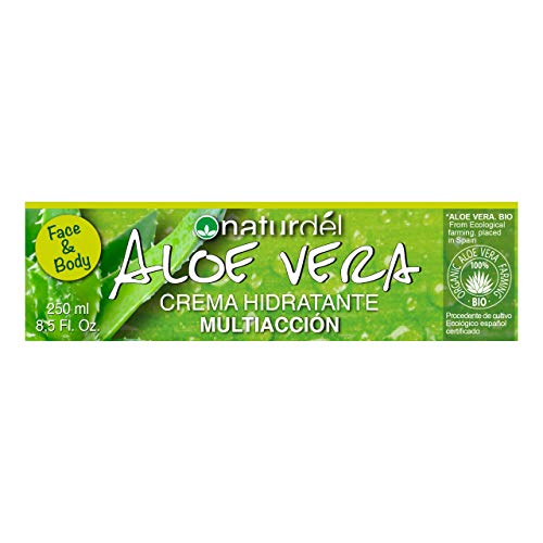 NATURDEL Aloe Vera, Crema Hidratante Multiacción, Crema facial y corporal, uso diario. Aloe Vera de Cultivo Ecológico Español. Naturdel Islas Canarias. 250 ml - imagen 2