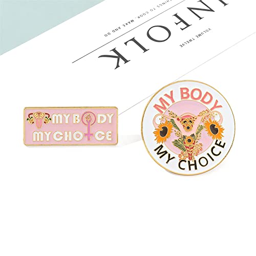 Image of Feminist Uterus Brooch Pin MYY BODY MY CHOICE Women'S Power Enamel Lapel Pins Cute Hat Pins Funny Brooch For Women Jewelry 02