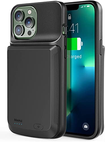 Maskui iPhone 13 Pro Max Battery Case 10000mAh, Powerful iPhone 13 Pro Max Battery Extended Charging Case, Portable Rechargeable Battery Pack Built in Charger Case for iphone 13 Pro Max 6.7 inch