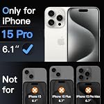 JETech Protecteur d'écran Matte pour iPhone 15 Pro 6.1 pouces, anti-glace 9H Film en verre trempé, anti-empreinte, toucher lisse, installation facile, friendly cas, 2-Pack