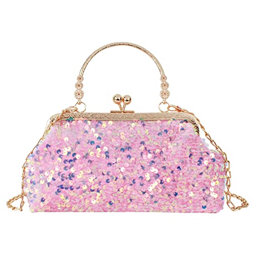 Mini sac à main à paillettes : pochette de soirée luxueuse avec chaîne