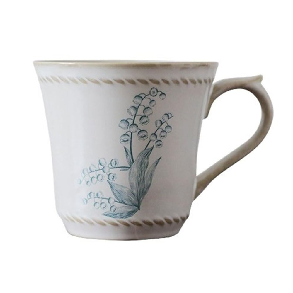 LIBANGRONG-888 Mugs Vintage Lily of the Valley Ceramic Mug Coffee Cup for Home & Office Use for Tea Cocoa Milk Milk Tea Cup